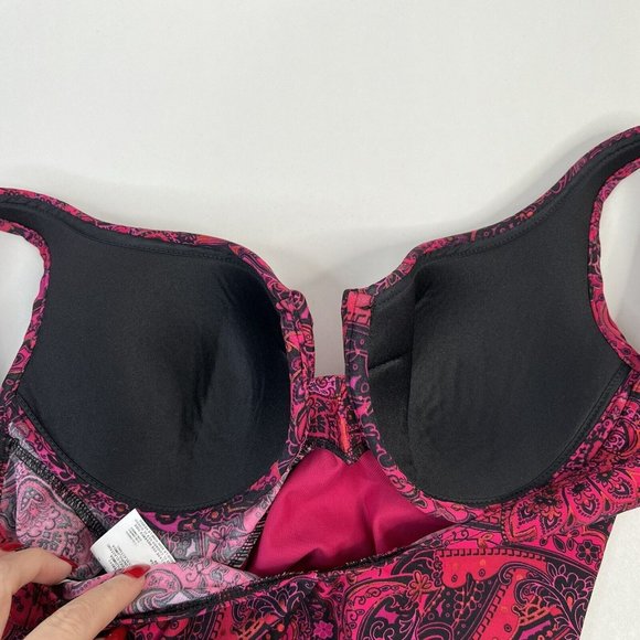 Miraclesuit Escape One Piece Allover Slimming Underwire Swimsuit Pink Paisley 10 - Picture 8 of 12